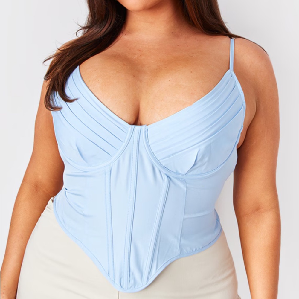 NWT Light blue corset type tank top Pretty little thing brand